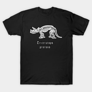 🦖 Fossil Skeleton of a Triceratops prorsus Dinosaur T-Shirt